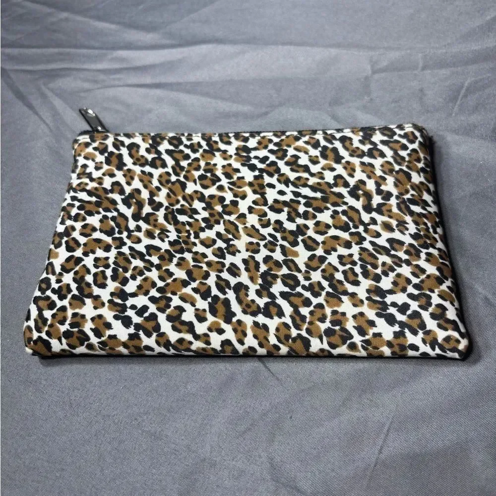 Leopard Print Cosmetic Pouch - Brown & Black EPC